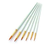 WDSOPK Bulk Brush Set 6Pcs Art Paint Brushes Pen Set Round Pointed Tip Professional Paintbrush for Acrylic Oil Watercolor(Green-One Size)