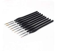 WDSOPK Bulk Brush Set 9 Pieces Fine Detail Paint Brush Miniature Painting Set for Acrylic Watercolor Face Nail Painting for Acrylic Oil Watercolor(Black-9 PCS)