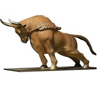 WDSOPK Bull Statue Figurine Modern Animal Sculpture Ornaments Copper Crafts for Home Living Room Accessories Birthday Gifts