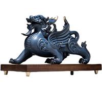 WDSOPK Chinese Unicorn Sculpture Pure Copper Desk Animal Decor Statue Ornaments Crafts Home Living Room Car Collectible Christmas Birthday Gifts