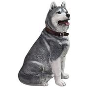 WDSOPK Dog Figurines, Home Resin Sculpture with Multifunction Storage Disc Garden Decoration Animal Memorial Ornaments Outdoor Home Courtyard Grass,Golden Retriever Gift(Husky)