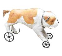 WDSOPK Dog Garden Statues, Creative Antique Sculpture of A Dog Model Bulldog Outdoor Garden Landscaping Ideas Pulley Canine Collection Decoration Gift