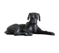 WDSOPK Dog Statue Model, Lying Dog Metal Model Decoration Crafts Alloy Black Mini Dog Collection Art Decor Gift