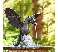 WDSOPK Fountain Garden Statue Patinated Cast Solid Bronze Water Feature Garden Sculpture Resin, Home Decoration Garden Water Fountain Ornaments