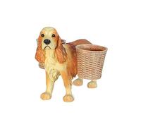 WDSOPK Garden Sculpture Flower Pot, Dog Sculpture Statue Garden Lawn Woodland Creative Flower Pot Resin Gift