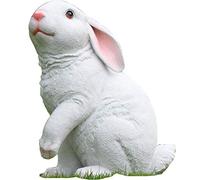 WDSOPK Garden Statues Garden Statues Decor Yard Art Animal Sculptures, Outdoor Statues Garden Resin Decoration Outdoor Simulation Animal Sculpture Large Rabbit Statue in The Gar(White-30 * 20 * 35Cm)