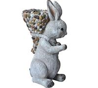 WDSOPK Garden Statues Garden Statues Decor Yard Art Animal Sculptures, Outdoor Statues Outdoor Rabbit Back Basket Flower Pot, Animal Floor Statues in The Courtyard of The Villa,(B)