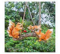 WDSOPK Garden Statues Garden Statues Decor Yard Art Animal Sculptures, Sculpture Model Mini Squirrel Potted Figurines, Resin Modern Artist Home Decorations, Outdoor Garden Figur