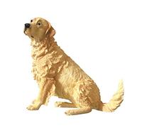 WDSOPK Golden Statues of Dogs, Dog Simulation Model Mini Animal Sculpture Resin Crafts New Car Sitting Dog Table Decoration Gift