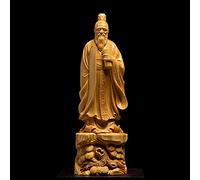 WDSOPK Laozi 21Cm Chinese Boxwood Carved Characters Historical Poets Ornaments Home Decoration