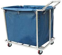 WDSOPK Large Movable Trolleys, Household Serving Cart Laundry Sorter Cart Home 1 Bag with Handle, Home Laundry Room Clothes Hamper with Rolling(Blue-6 Tube)