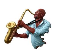 WDSOPK Large Wall Sculpture Art Decor,3D Music Art Statue Ornament for Bar Restaurant Wall Decor,Creative Jazz Musician Player Figure Sculpture(50X47X7Cm)