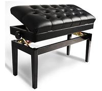 WDSOPK Leather Piano Bench Solid Wood Piano Stool Leather Piano Benches Duet Keyboard Stools,86 X 36 X 50-60Cm