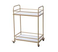 WDSOPK Metal 2-Tier Service Trolleyrestaurant Hotel Wine Water Wheel Multifunctional Storage Trolley