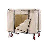 WDSOPK Movable Hand Trucks Beauty Salon Cart Trolley Laundry Sorter Utility Cart, Mobile Laundry Storage Cart with Zipper, Rolling Room Service Car,Blue(Beige)