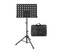 WDSOPK Music Stands Black Sheet Music Stand Metal Portable with Carrying Bag, Adjustable Projector Stand, Portable Podium Stand, Laptop Stand Musical Instruments(L60Cmxw35Cmxh52Cm)