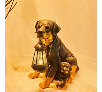 WDSOPK Outdoor Solar Statue, Polyresin Dog Statue, Garden Statues, Outdoor Statues, Garden Ornaments, Yard Statue for Home,281929Cm Gift