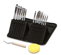 WDSOPK Paint Brushes Professional New 15 Brush Set Tricolor Nylon Hair Oil Brush Silver Black Bicolor Rod Watercolor Brush Suitable for Watercolor Oil Painting Acrylic Painting (Silver-Free Size)