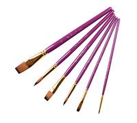 WDSOPK Paint Brushes Professional Nylon Hair Paint Brush Set Gold-Plated Aluminum Tube Birch Rod Suitable for Watercolor Oil Painting Acrylic Painting for Watercolor Oil Paintin(Purple-Free Size)