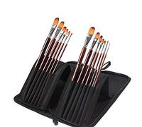 WDSOPK Paint Brushes Set Nylon Hair Brush Set Paint Brushes Set Acrylic Oil Watercolor Paints 12Pcs Ideal Paint Brush Set(As Picture-12 PCS)