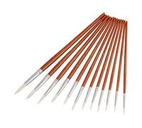 WDSOPK Paint Brushes Set Professional 12Pcs Round Pointed Tips Paint Brushes Set Tool for Watercolors Acrylics Ideal Paint Brush Set(Brown-One Size)