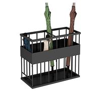WDSOPK Portaombrelli Da Interno, Portaombrelli In Metallo Con Vaschetta Raccogli-Gocce, Portaombrelli In Ferro, Portaombrelli Per Hall Di Hotel, Portaombrelli ...（Black-51 * 24 * 44Cm）