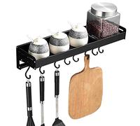 WDSOPK Pot Pan Rack Blackkitchen Wall Storage Adhesive Spice Rack No Drill Wall Mounted Space Aluminum For Bathroom Toilet,A60Cm(B50Cm