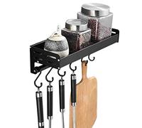 WDSOPK Pot Pan Rack Blackkitchen Wall Storage Adhesive Spice Rack No Drill Wall Mounted Space Aluminum For Bathroom Toilet,A60Cm(B40Cm