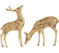 WDSOPK Sika Deer Decoration Copper Crafts Desk Decor Ornaments Home Living Room Decorations Handcraft Gift