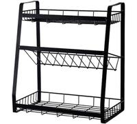 WDSOPK Spice Organiser Spice Rack 3-Tiers Kitchen Rack Spice Rack Organizer Spice Bottle Holder Metal Spice Storage for Desktop Kitchen Storage Rack