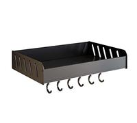 WDSOPK Spice Rack Black Kitchen Hanging Rack Adhesive Seasoning Rack No Drill Wall Mounted Space Aluminum for Kitchen And Bathroom,A1 Pack 40Cm(Black-B1 Layer 40Cm
