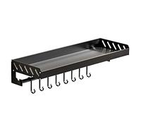 WDSOPK Spice Rack Black Kitchen Hanging Rack Adhesive Seasoning Rack No Drill Wall Mounted Space Aluminum for Kitchen And Bathroom,A1 Pack 40Cm(Black-C1 Layer 50Cm