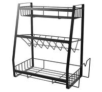 WDSOPK Spice Rack Three-Layer Seasoning Rack Kitchenware Holder Table Top Organizer Iron Three-Layer Kitchen Supplies