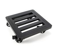 WDSOPK Square Large Potted Plant Caddy,Heavy Duty Iron Garden Flower Pot Planter Mover,Metal Planter Trolley Saucer Moving Tray,Machine Base,Iron Pot Coaster On Wheels(Black-40Cm)