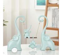 WDSOPK Statue Decoration Statue Sculpture Ornaments Statues Family of Four Elephants in The Living Room