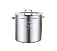 WDSOPK Stockpots Thickened Food Grade 304 Stainless Steel Soup Bucket Soup Pot, Commercial Soup Barrel with Lid, High-Capacity, Fast Heat Conduction(Onecolor-25 * 25)