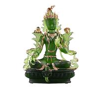 WDSOPK Tara Buddha Figurine Statue Decoration Living Room God Sculpture Ornaments Home Office Decoration Green(A)