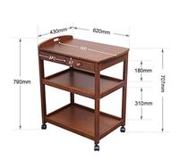 WDSOPK Trolleys,Multifunction Trolley,Portable Recycling Vehicles,Service Cart 3 Tier Serving with Drawer Bar Wine Kitchen Island Storage Cart with,Brown(Brown)