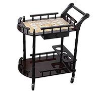 WDSOPK Trolleys,Multifunction Trolley,Portable Recycling Vehicles,Service Cart with Drawer Bar Wine Serving with 3 Wine Rack,Kitchen Island Storage