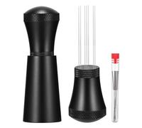Wdt Tool, macchina da caffè rimovibile, strumento per caffè espresso in alluminio Wdt con 7 aghi da espresso da 0,35 mm, manico in alluminio nero per miscelare caffè espresso Barista