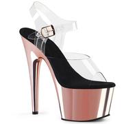 WDUDSUDUW 7.9In Piattaforma Lampeggiante Trasparente Tstiletto Tacchi Molto Alti Sandali/Tacco Alto Pole Dancing Modello Catwalk Sandali, Oro rosa, 39.5 EU
