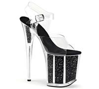 WDUDSUDUW 7.9In Piattaforma Lampeggiante Trasparente Tstiletto Tacchi Molto Alti Sandali/Tacco Alto Pole Dancing Modello Catwalk Sandali, Nero , 39.5 EU