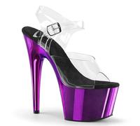 WDUDSUDUW 7.9In Piattaforma Lampeggiante Trasparente Tstiletto Tacchi Molto Alti Sandali/Tacco Alto Pole Dancing Modello Catwalk Sandali, Viola, 39.5 EU