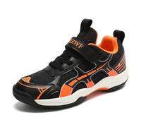 WDUDSUDUW Scarpe da ginnastica per bambini - Scarpe da badminton per ragazzi e ragazze, scarpe da ping pong, per tutti i campi, forte supporto e assorbimento degli urti (grandi bambini/bambini), Nero