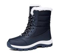 WDUDSUDUW Stivali da neve da donna, invernali, foderati in pelliccia, caldi, per donne, impermeabili, comodi, antiscivolo, Blu, 40.5 EU