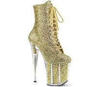WDUDSUDUW Tacchi Alti Sexy da Donna, Stivali Bassi con Plateau A Spillo da 20 Cm, Scarpe da Pole Dance in Pelle Lucida,Giallo,43 EU