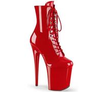WDUDSUDUW Tacchi Alti Sexy da Donna, Stivali Bassi con Plateau A Spillo da 20 Cm, Scarpe da Pole Dance in Pelle Lucida,Rosso,35 EU