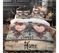 WDVBAIIOE Arredamento per la casa dolce 3D Stampa Coperteletto 3pz Microfibra Zip nascosta Design gotico vintage Coperta Letto 2 federe Lavabile Lavatrice Adolescenti Adulti Double（200x200cm）