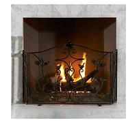 WDWDW Caminetto Fire Guard Moderno con cancello in Rete di Ferro a 3 Pannelli, Altezza 26,7 Pollici, Grande, Piatto, Pieghevole, in Metallo, Nero