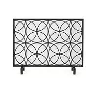 WDWDW Cancello in Ferro battuto Resistente Fire Guard, Copertura in Rete Metallica per Camino da 30,7 Pollici, Sicurezza per Interni ed Esterni, Nero